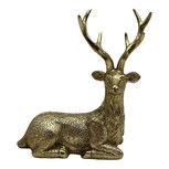 Clayre & Eef | Decoratie Hert Goudkleurig 15x5x15 cm | 6PR6565