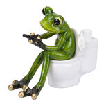 Clayre & Eef | Decoratie Kikker Groen Wit 13x11 cm | 6PR6656