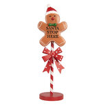 Clayre & Eef | Decoratie peperkoekpop Bruin Rood 17x14x53 cm | 6Y6044