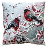 Clayre & Eef | Kussen met vulling Grijs Rood 45x45x4 cm | KG023.235
