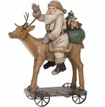 Kerstman op rendier 30 x 24 cm | 6PR0621 | Clayre & Eef Kerstman op rendier 30 x 24 cm | 6PR0621 | Clayre & Eef