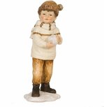 Beeldje Jongen met sneeuwbal | 6PR0579 | Clayre & Eef