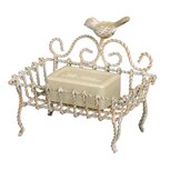 Clayre & Eef | Zeepbakje Vogel Beige 9x6x14 cm | W40390 Clayre & Eef | Zeepbakje Vogel Beige 9x6x14 cm | W40390