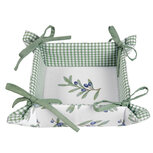 Clayre & Eef | Broodmand Wit, Groen, Blauw 35*35*8 cm | OLG47GR Clayre & Eef | Broodmand Wit, Groen, Blauw 35*35*8 cm | OLG47GR