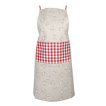 Clayre & Eef | Keukenschort Rood, Beige 70*85 cm | LCH41R Clayre & Eef | Keukenschort Rood, Beige 70*85 cm | LCH41R