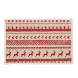 Clayre & Eef | Placemats Set van 6 Beige, Rood 48x33 cm | NOC40 Clayre & Eef | Placemats Set van 6 Beige, Rood 48x33 cm | NOC40