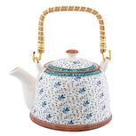 Clayre & Eef | Theepot met Filter Blauw 18x14x12 cm / 700 ml | 6CETE0046 Clayre & Eef | Theepot met Filter Blauw 18x14x12 cm / 700 ml | 6CETE0046