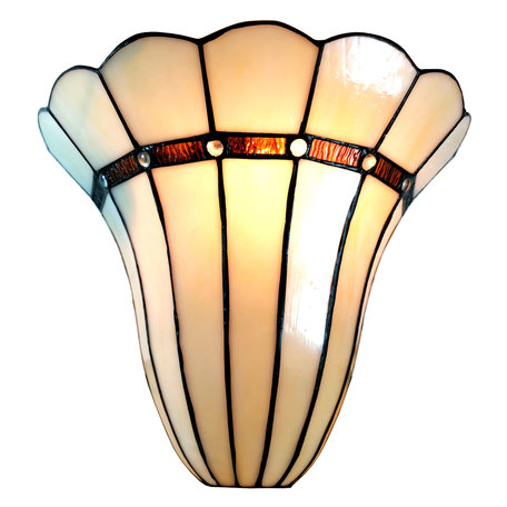 Wandlamp Tiffany 28*18*33 cm E27/max 1*60W | Creme | 5LL-6015 | Clayre & Eef