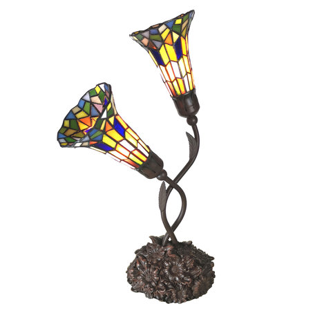 Clayre & Eef | Tiffany Tafellamp Meerkleurig 46x28x63 cm | 5LL-6028