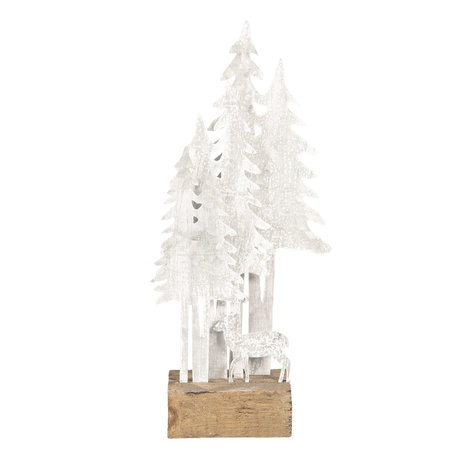 Decoratie bomen en hert 17*8*34 cm | Grijs | 64313 | Clayre & Eef