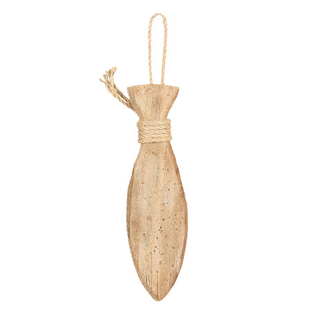 Decoratie houten vis hangend 7*3*30 cm | Bruin | 6H1789 | Clayre & Eef
