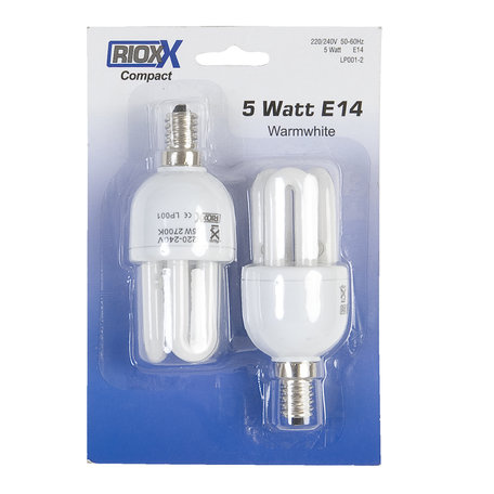 Spaarlamp compact 5 Watt E14 Blister (2) | Wit | LP001-2 | Clayre & Eef