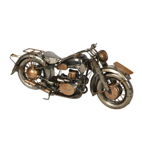 Clayre & Eef | Decoratie Miniatuur Motor Zilverkleurig 32x11x14 cm | 6Y3795
