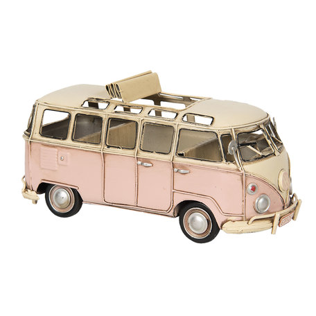 Clayre & Eef | Decoratie Miniatuur Camper Roze 26*11*13 cm | 6Y3796