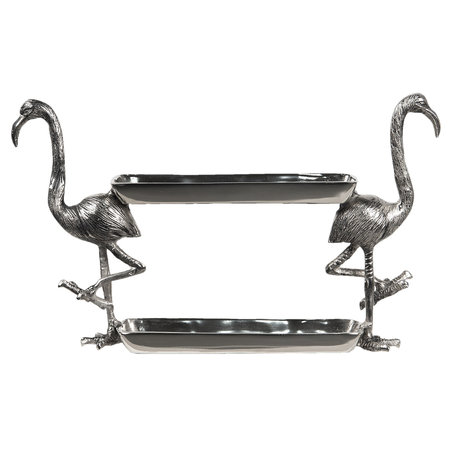 Etagère flamingo 46*16*28 cm | Zilverkleurig | 6AL0032 | Clayre & Eef