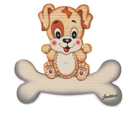 Magneetbord Hond op een bot 15,5 x 14 cm | Bartolucci
