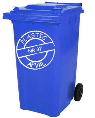Sticker cirkel voor plastic kliko container met huisnummer | Rosami