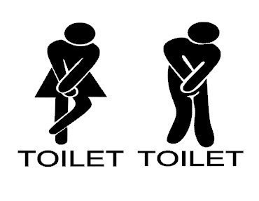Sticker set voor heren & dames toilet man vrouw hoge nood | Rosami