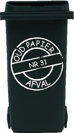 Sticker cirkel voor papier kliko container met huisnummer | Rosami