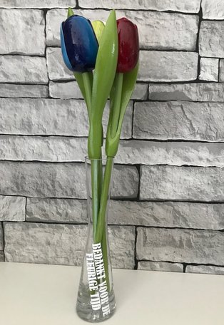 Tulpen in Vaas - Bedankt voor de fleurige tijd | Juf & Meester Bedankjes