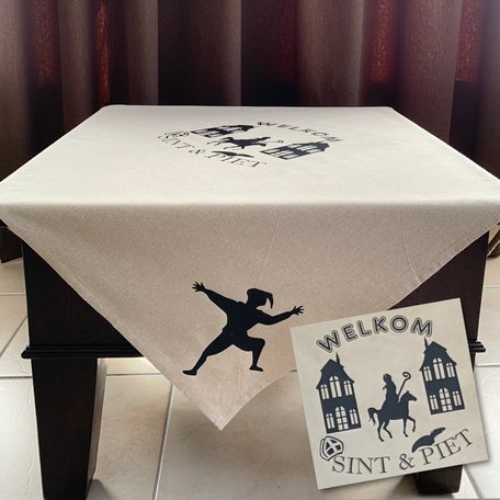 Tafelkleed katoen welkom Sint & Piet 100 x 100 | Rosami | Sinterklaas