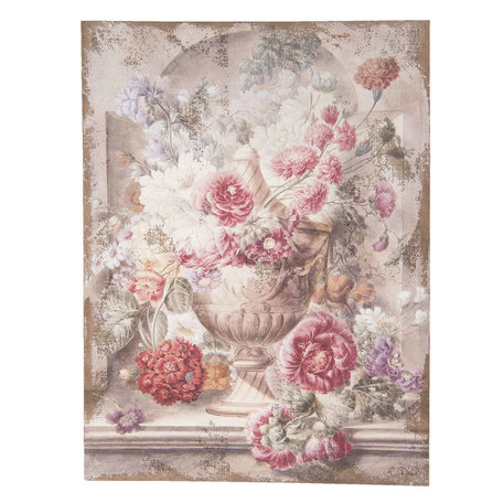 Schilderij vaas met bloemen 55*3*73 cm | Multi | 50455 | Clayre & Eef