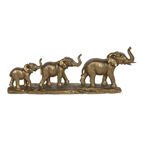 Decoratie olifanten 45*9*17 cm Goudkleurig | 6PR3214 | Clayre & Eef