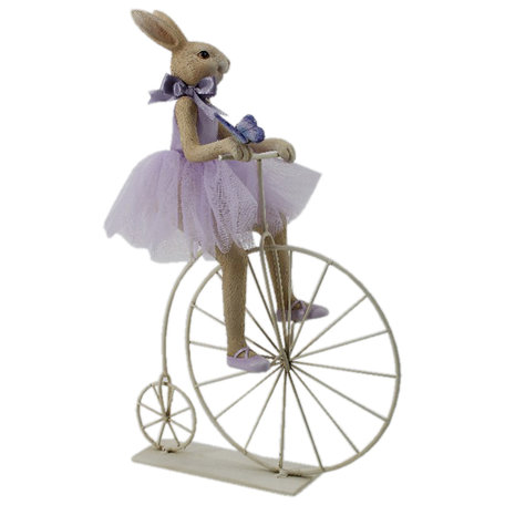 Decoratie konijn op fiets 30*9*33 cm | Multi | 6PR3126 | Clayre & Eef