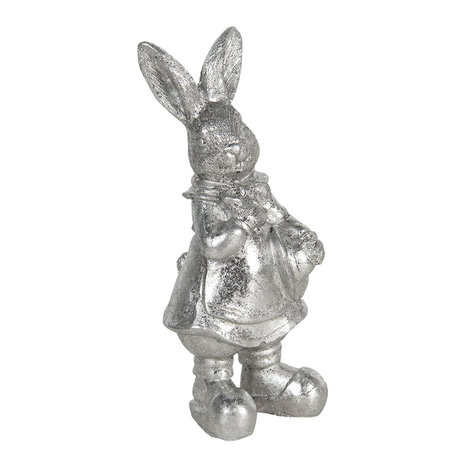 Decoratie konijn 6*6*13 cm | Zilverkleurig | 6PR3097ZI | Clayre & Eef