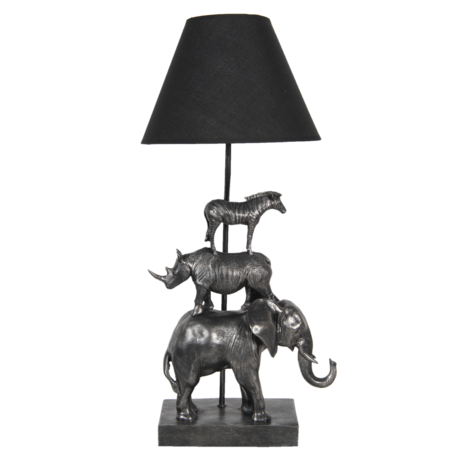Clayre & Eef | Tafellamp Olifant Zwart 32x27x65 cm E27/max 1x60W | 5LMC0003