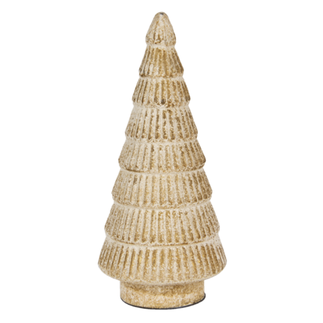 Clayre & Eef | Kerstdecoratie Beeld Kerstboom Goudkleurig ø 15*31 cm | 6GL3034