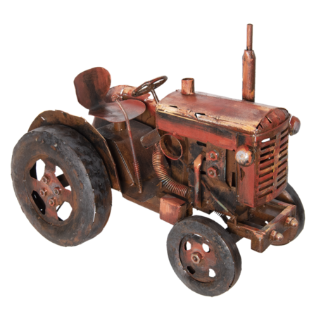 Clayre & Eef | Decoratie Kunstvoorwerp Tractor Rood 59*30*44 cm | JJART00002