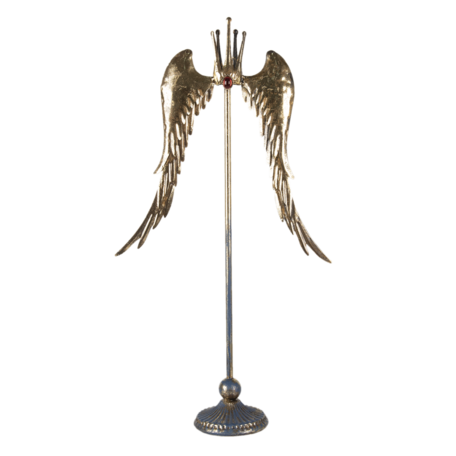 Decoratie vleugels met kroon 34*11*62 cm | Goudkleurig | 5Y0949 | Clayre & Eef
