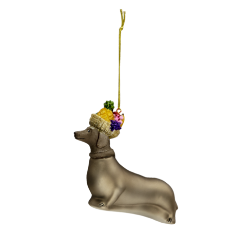Clayre & Eef | Decoratie Hanger Hond Grijs 11*4*10 cm | 6GL3314