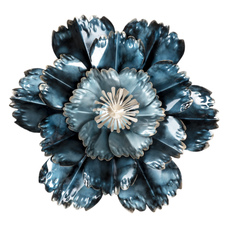 Clayre & Eef | Wanddecoratie Bloem Blauw ø 54*6 cm | 6Y4461