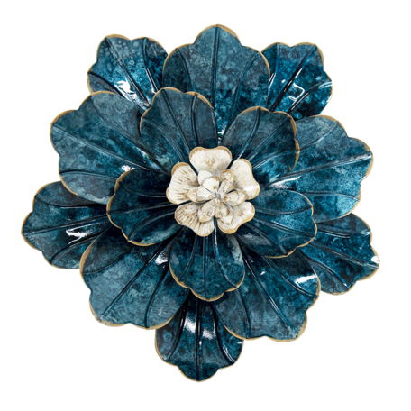 Wanddecoratie bloem ø 28*5 cm | Blauw | 6Y4462 | Clayre & Eef
