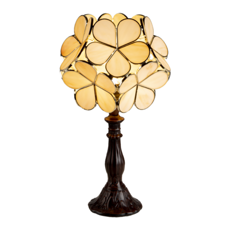 Tafellamp Tiffany 21*21*38 cm E14/max 1*25W | Creme | 5LL-6095 | Clayre & Eef