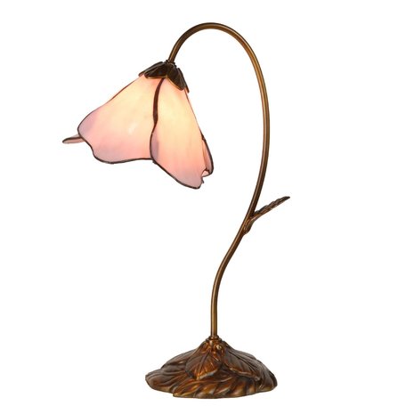 Tafellamp Tiffany 30*20*48 cm E14/max 1*40W | Roze | 5LL-5327 | Clayre & Eef