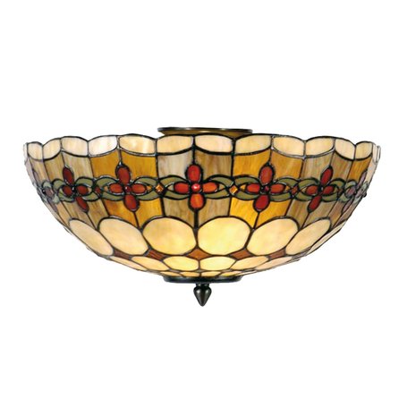 Plafondlamp Tiffany ø 40*24 cm E14/max 2*40W | Bruin | 5LL-5416 | Clayre & Eef