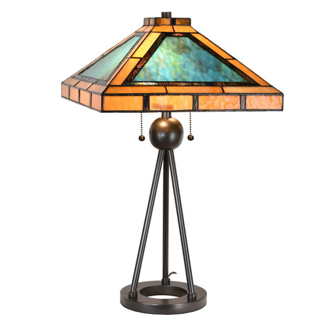 Tafellamp Tiffany 61*61*73 cm E27/max 2*60W | Groen | 5LL-6164 | Clayre & Eef