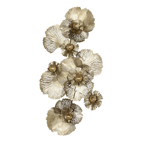 Wanddecoratie bloemen 132*9*66 cm | Goudkleurig | 5Y0899 | Clayre & Eef