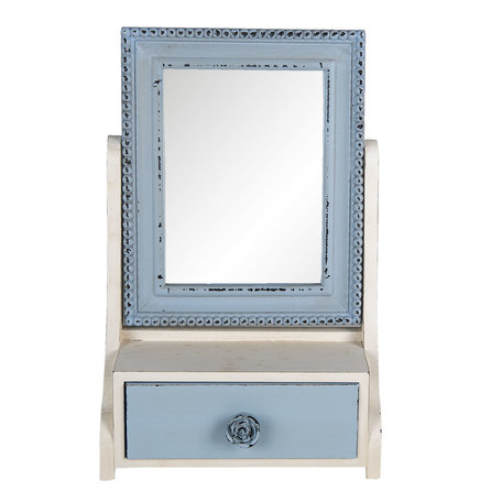 Clayre & Eef | Staande Spiegel Blauw 25x14x38 cm | 62S242
