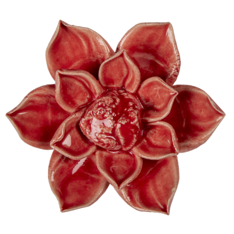 Decoratie bloem ø 8*4 cm | Rood | 6CE1330 | Clayre & Eef