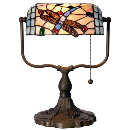 Bureaulamp Tiffany 27*20*36 cm E27/max 1*60W | Multi | 5LL-1144 | Clayre & Eef