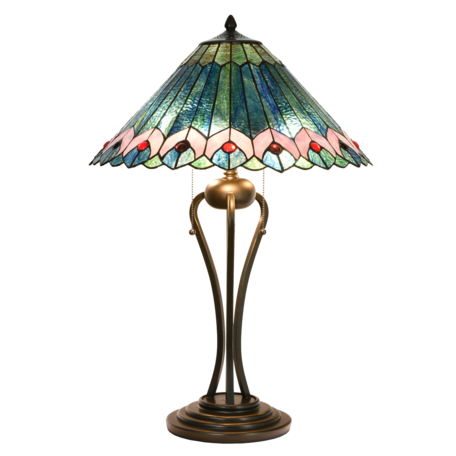 Tafellamp Tiffany ø 48*73 cm E27/max 2*40W | Multi | 5LL-5391 | Clayre & Eef