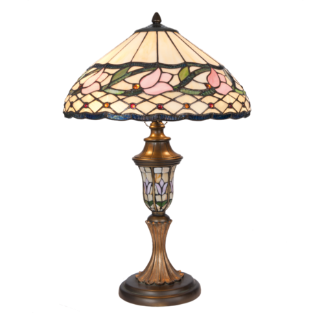 Tafellamp Tiffany ø 40*60 cm E27/max 2*60W | Multi | 5LL-5774 | Clayre & Eef