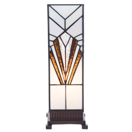 Tafellamp Tiffany 12*12*35 cm E14/max 1*25W | Wit | 5LL-5894 | Clayre & Eef