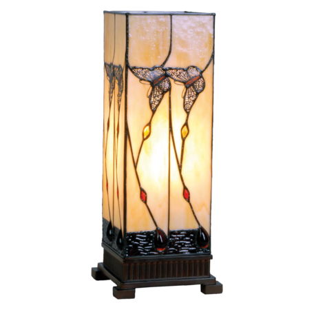 Tafellamp Tiffany 18*18*45  cm E27/max 1*40W | Creme | 5LL-9290 | Clayre & Eef