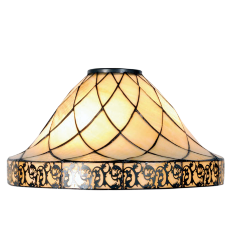 Lampenkap Tiffany ø 45*28 cm | Creme | 5LL-5281 | Clayre & Eef