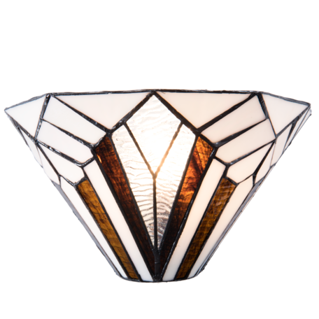 Wandlamp Tiffany 31*16*16 cm E14/max 1*40W | Wit | 5LL-5898 | Clayre & Eef